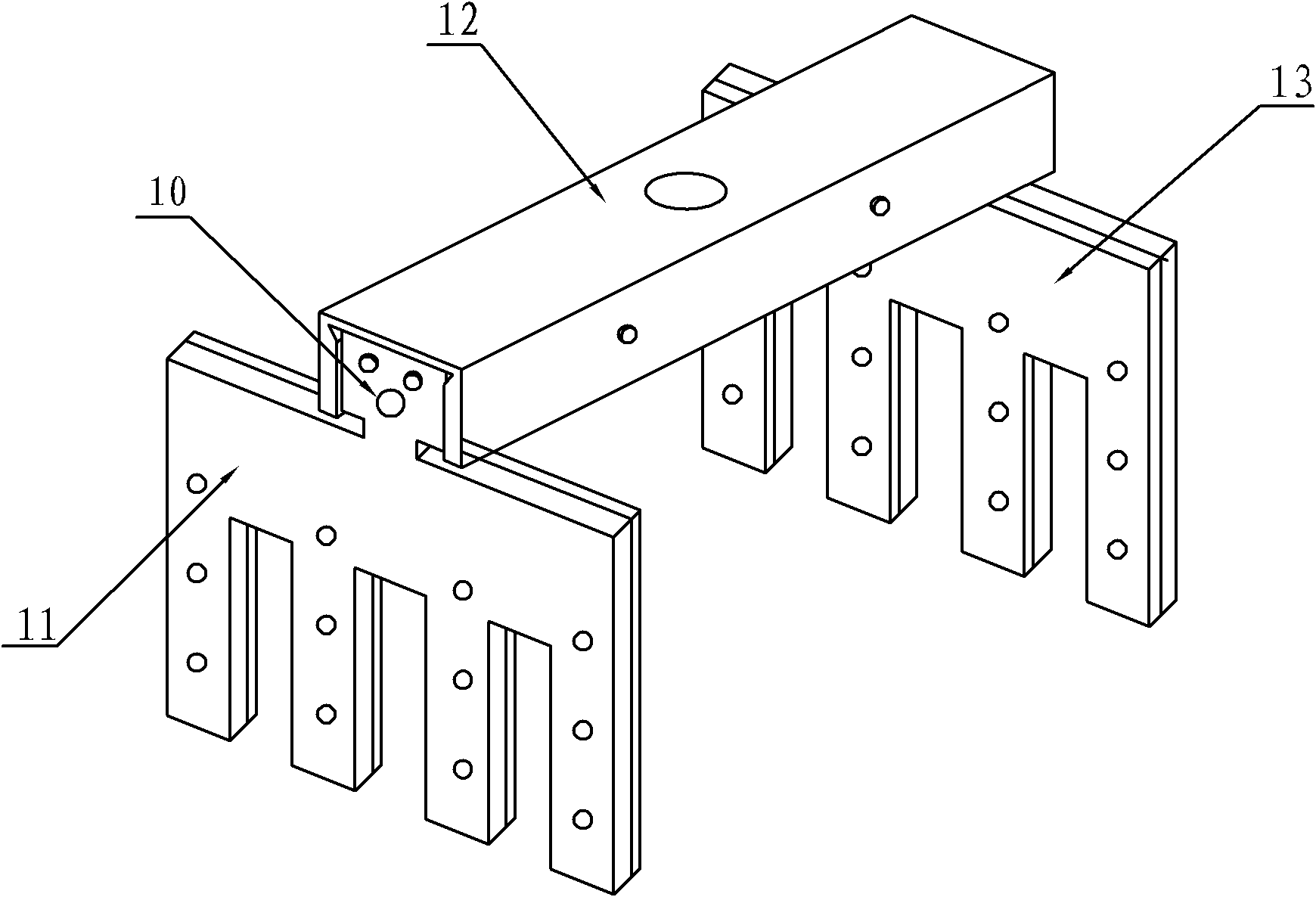 Hydraulic manipulator paw for assembling and disassembling square articles