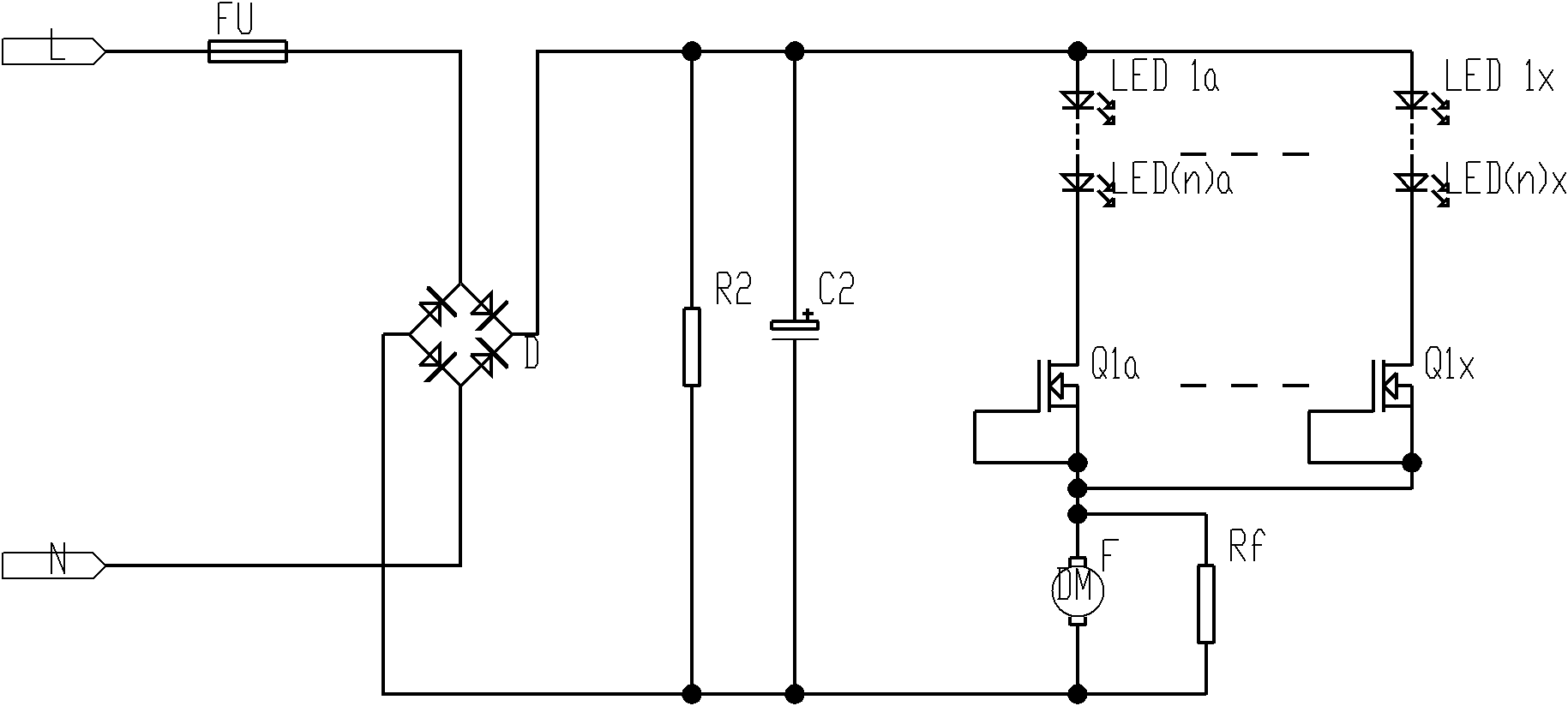 High power factor constant current light-emitting diode (LED) lighting circuit