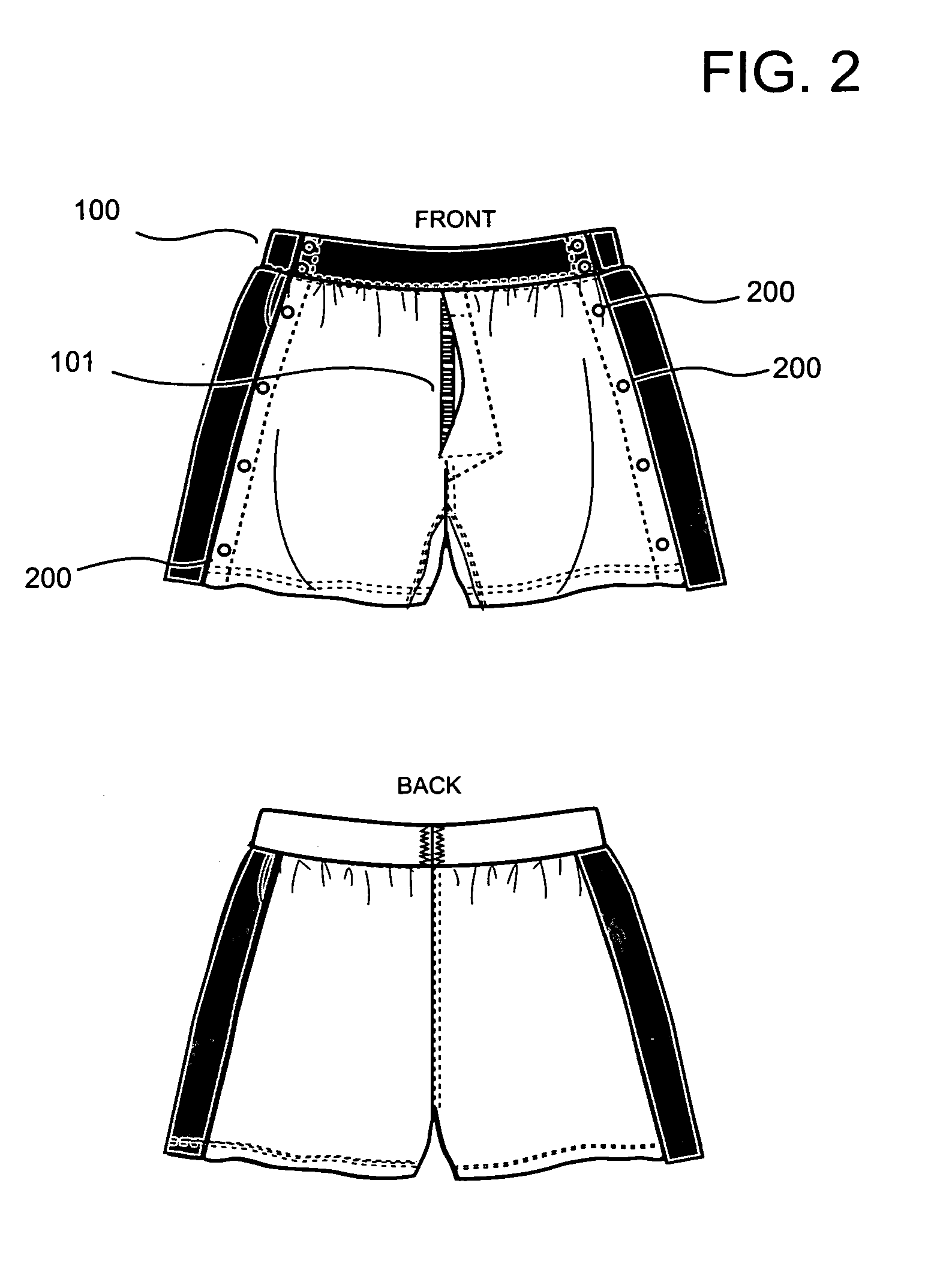 Garment with integrated measuring apparatus
