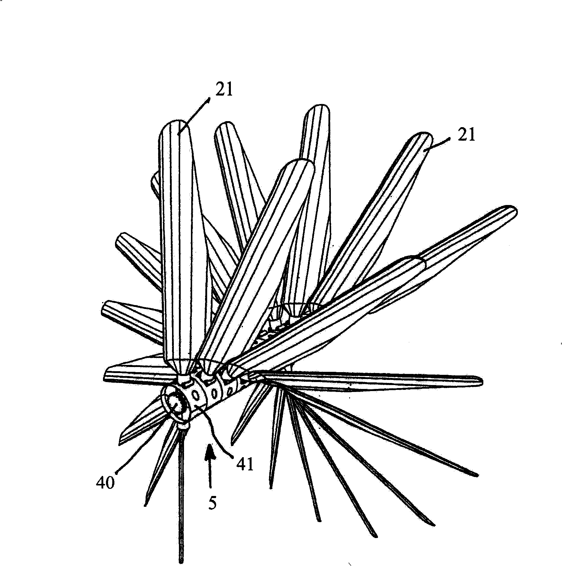 Device and system for producing regenerative and renewable energy from wind