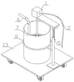 Mobile pneumatic paint mixing device