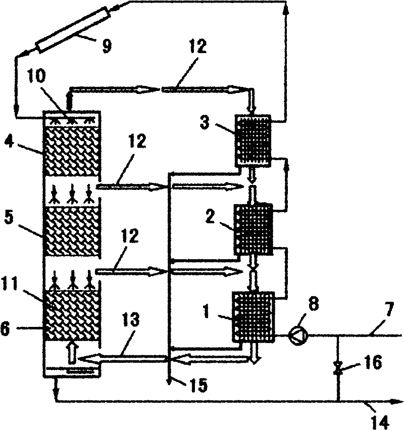 Adverse current closed type multistage seawater desalination system and method