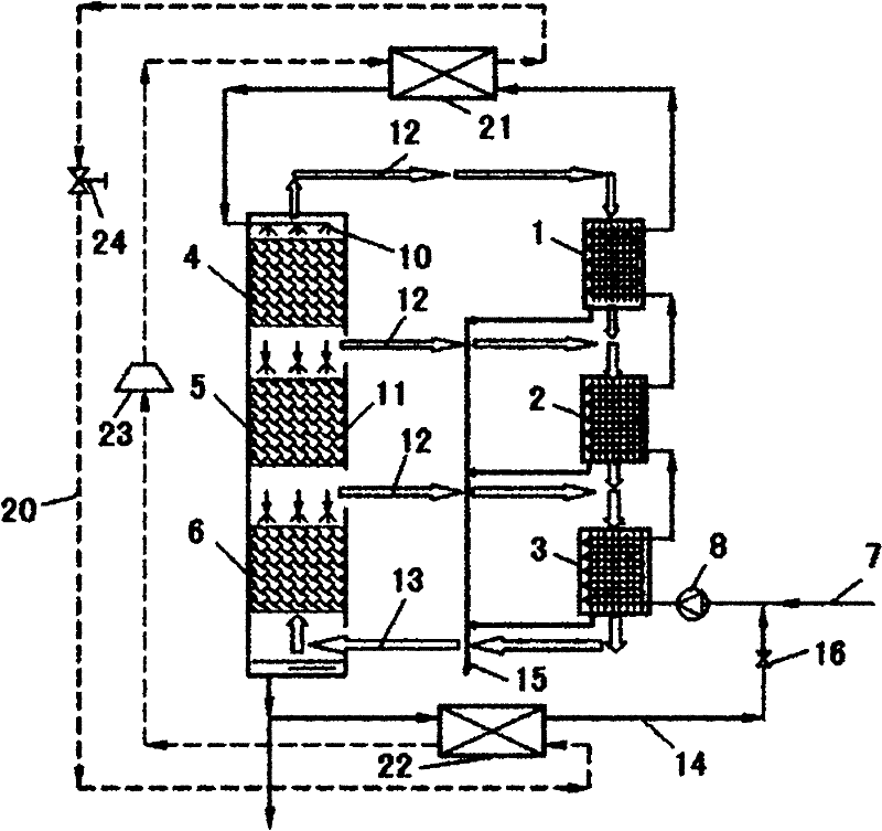 Adverse current closed type multistage seawater desalination system and method