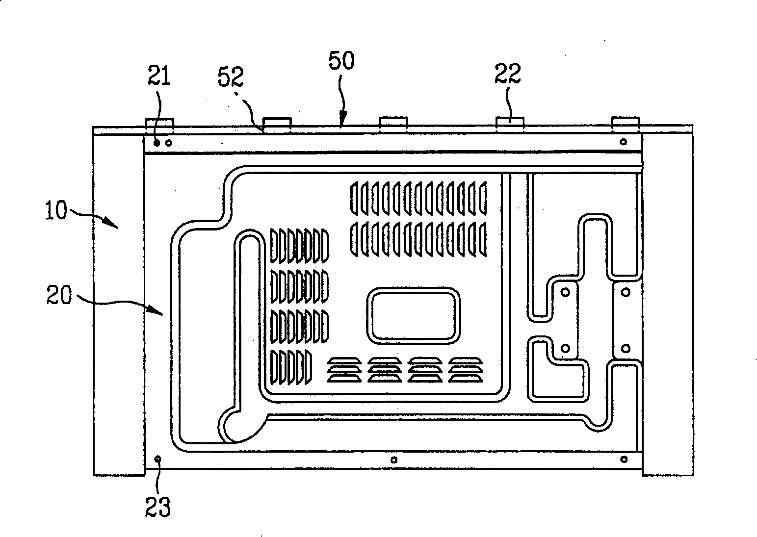 Assembling structure of microwave oven
