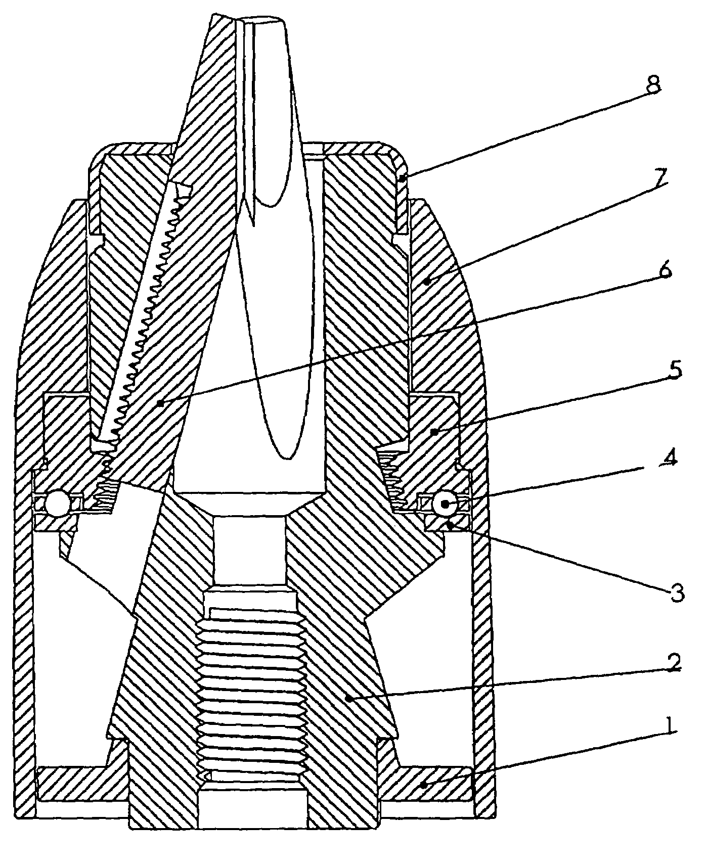 Self-tightening keyless chuck