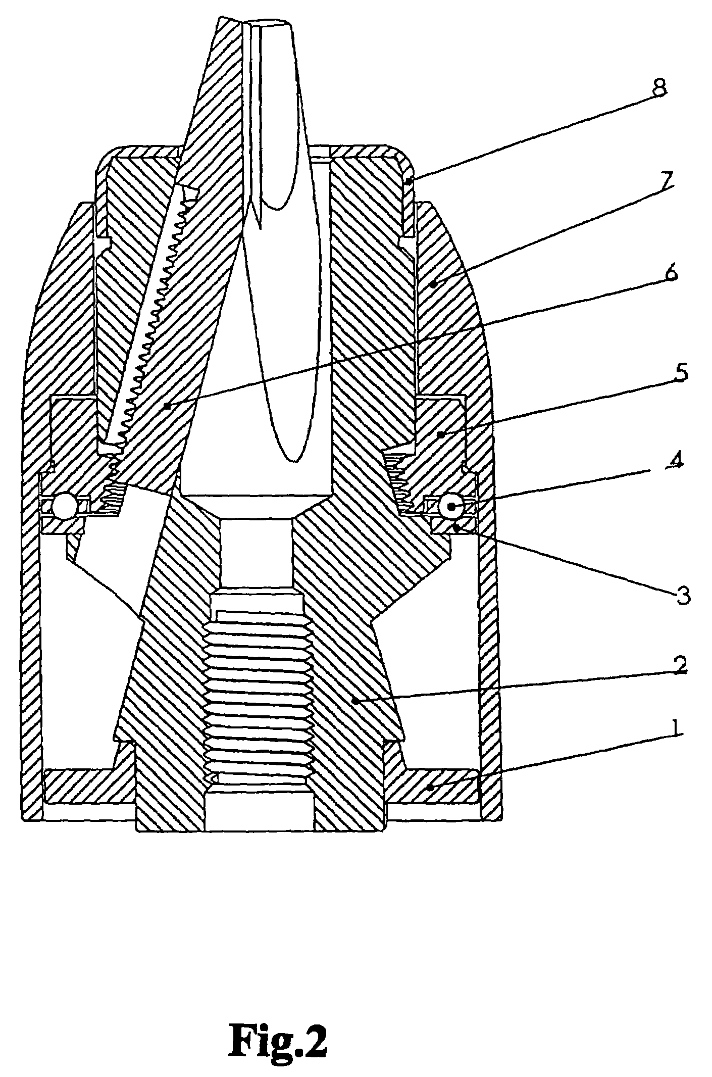 Self-tightening keyless chuck