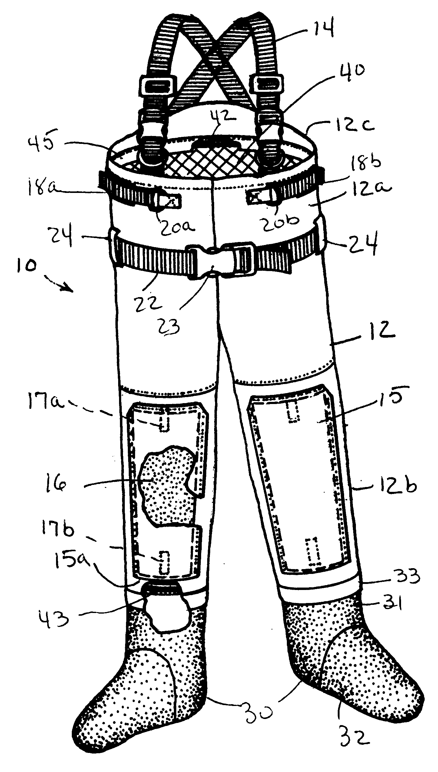 Breathable waders with interchangeable insulated linings