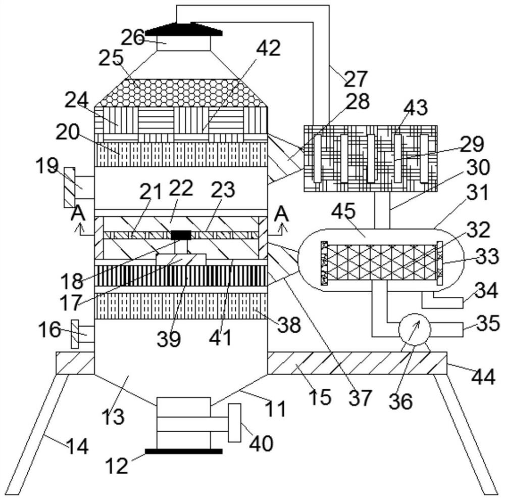 Organic solvent dehydration tower device