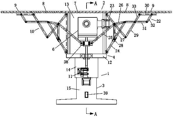 Liftable folding dining table and working method thereof