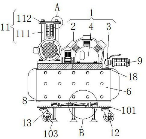 High-efficiency silencing air compressor