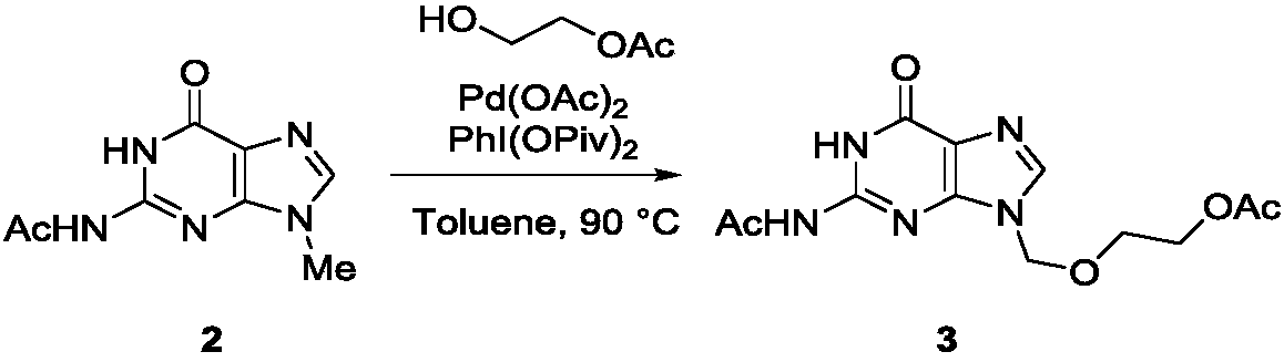 Method for synthesizing acyclovir and ganciclovir by carbon-hydrogen bond activation