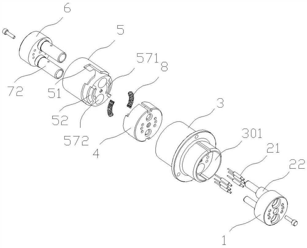 Rotary side piezoelectric connector