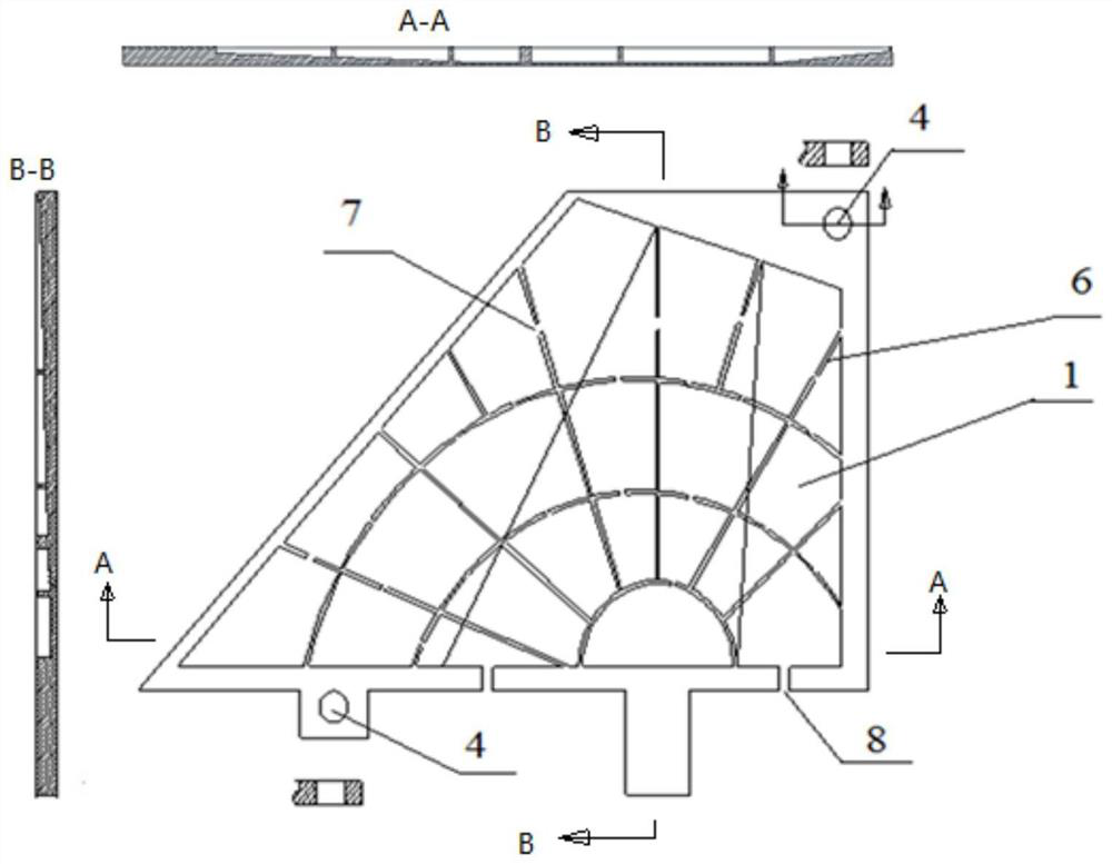 Preparation method of hollow grid structure wing rudder