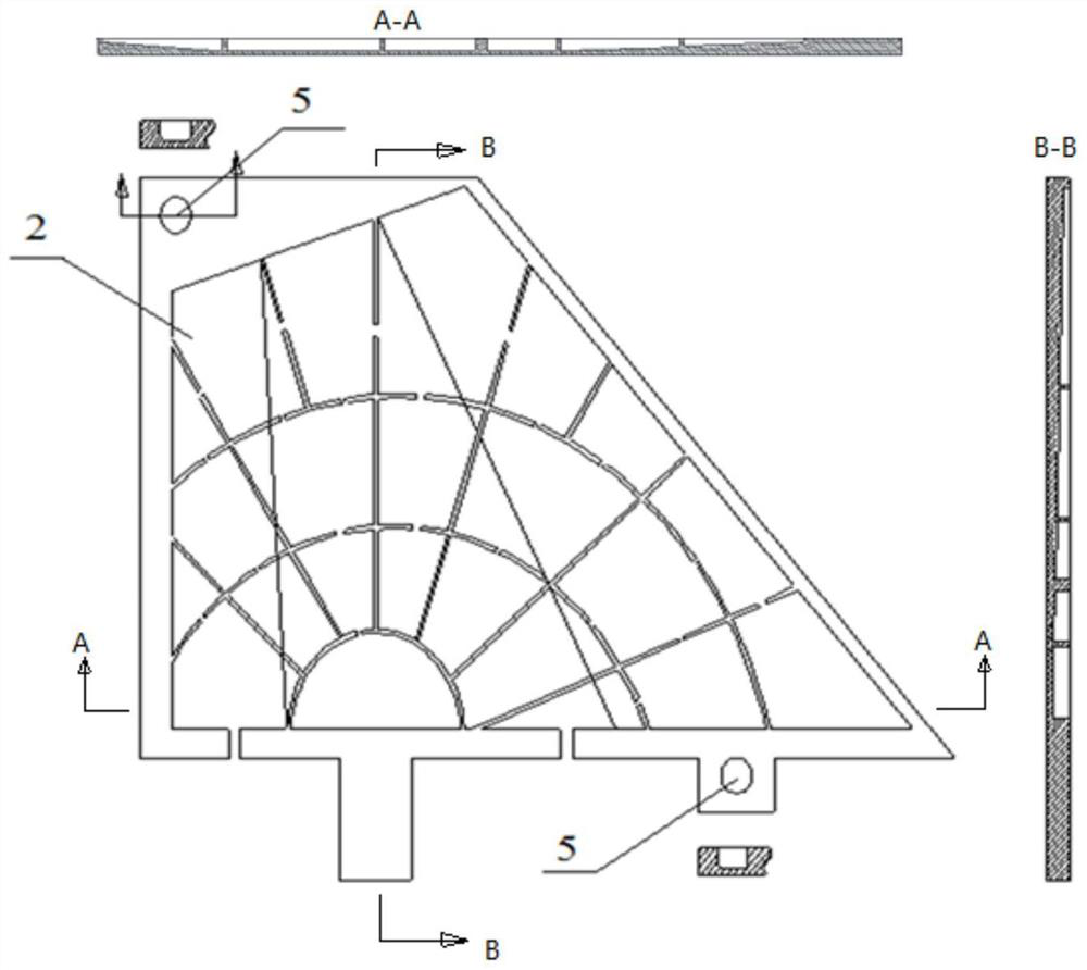 Preparation method of hollow grid structure wing rudder