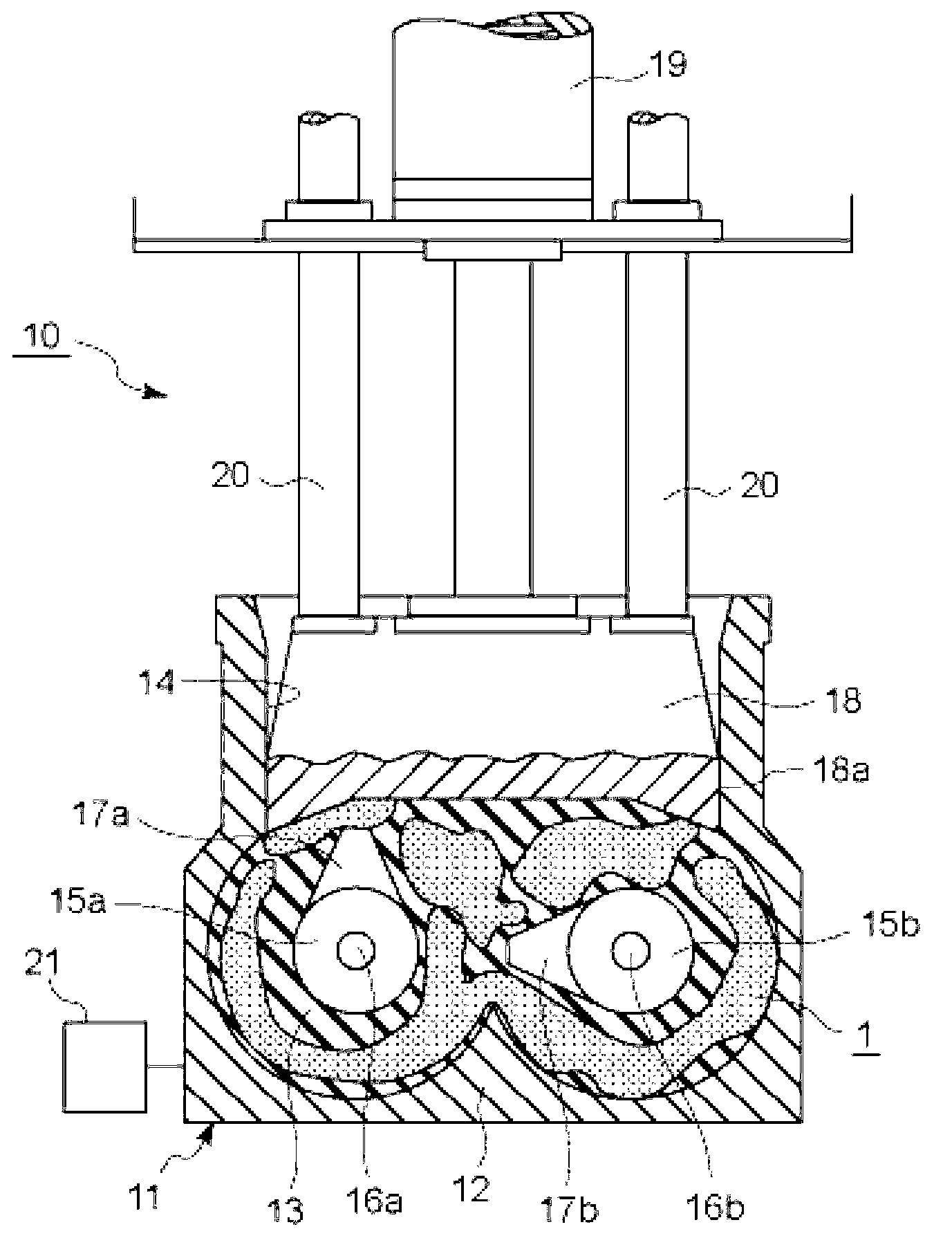 Fluorine rubber composition and bladder for tire production
