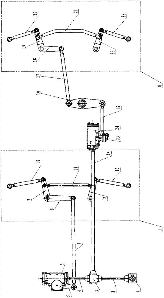 8x8 cross-country-vehicle independent suspension frame double-steering device with double steering gears