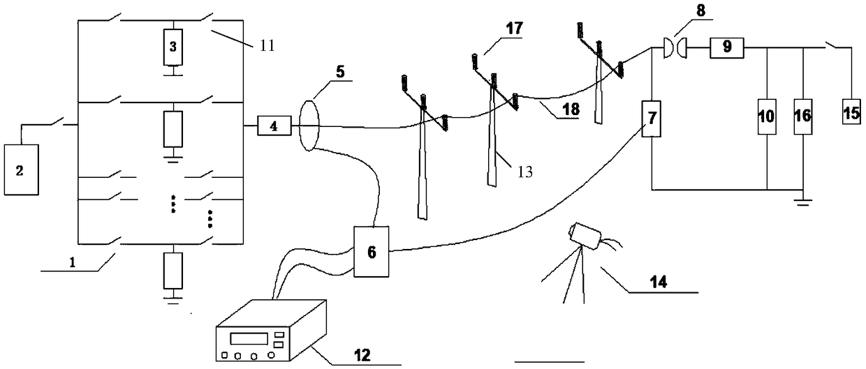 Simulation test platform for lightning-caused breaking of insulated wire in 10kV distribution network