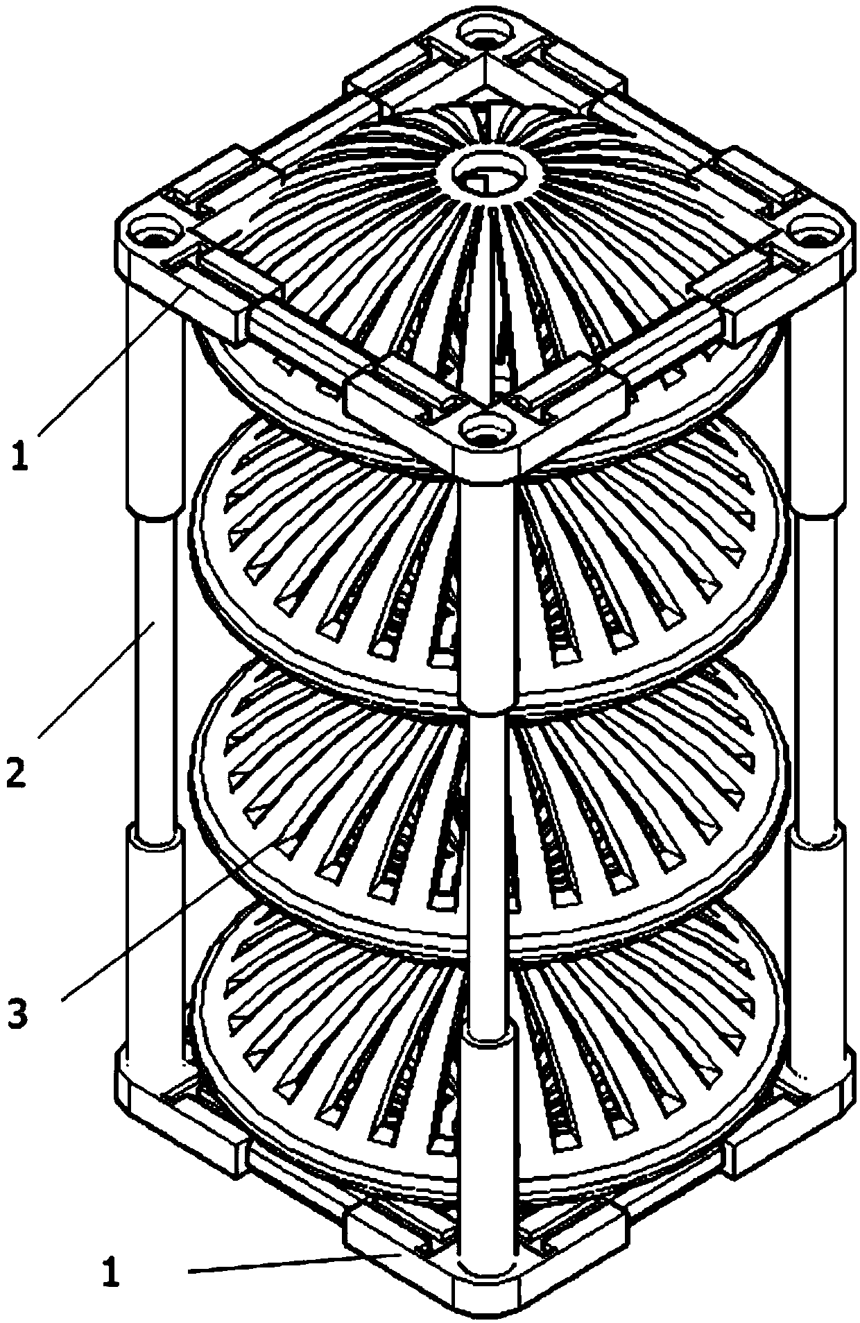 Installing framework for flat-ball-shaped filler