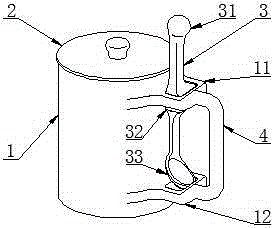 Water cup configured with spoon