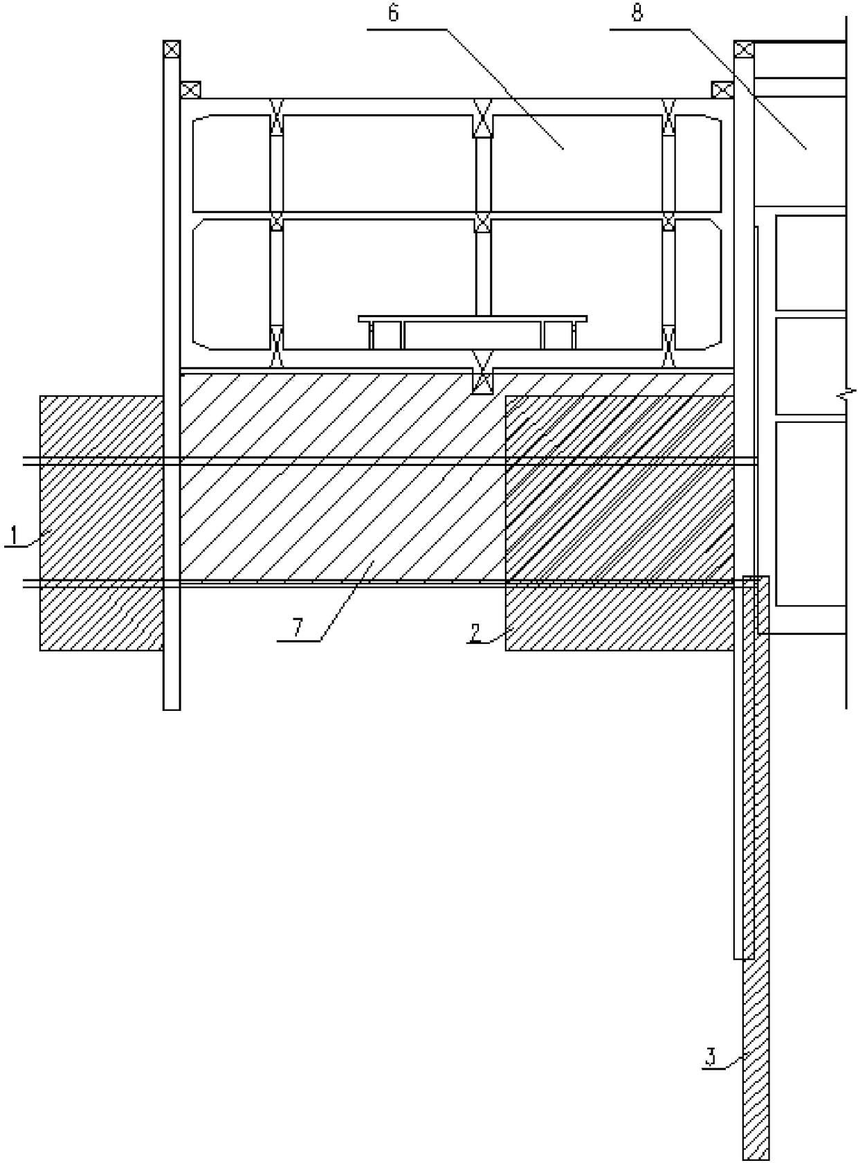 A system and method for reinforcing the enclosure structure of an existing subway station under which a shield tunnels