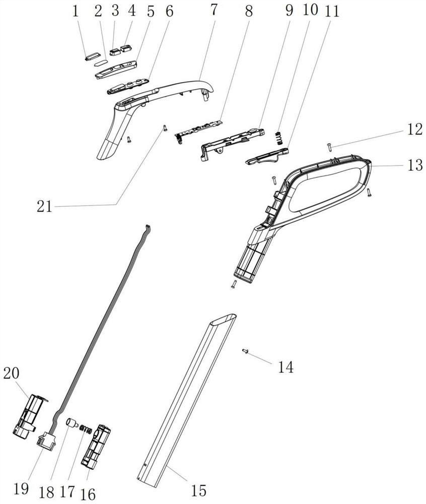 Detachable handle structure of water machine