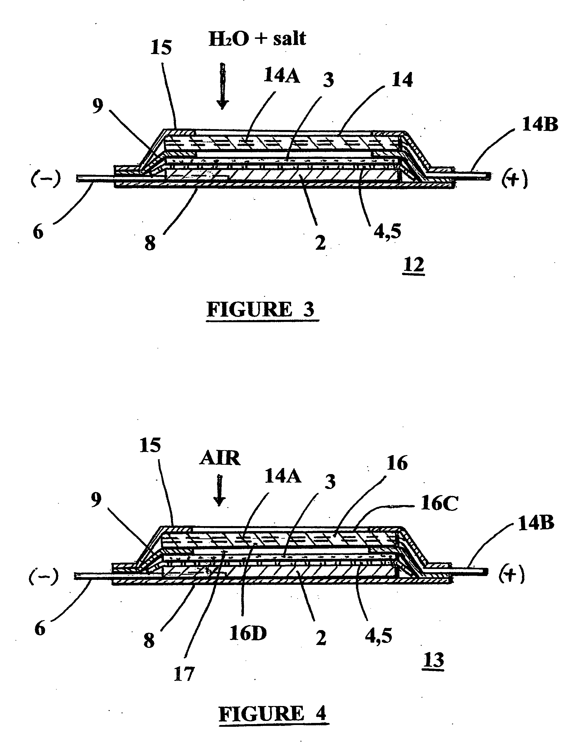 Lithium metal anode construction for seawater or air semi-fuel cells having flexible pouch packaging