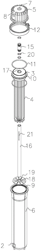 An ultrafiltration membrane module and method for treating high turbidity water