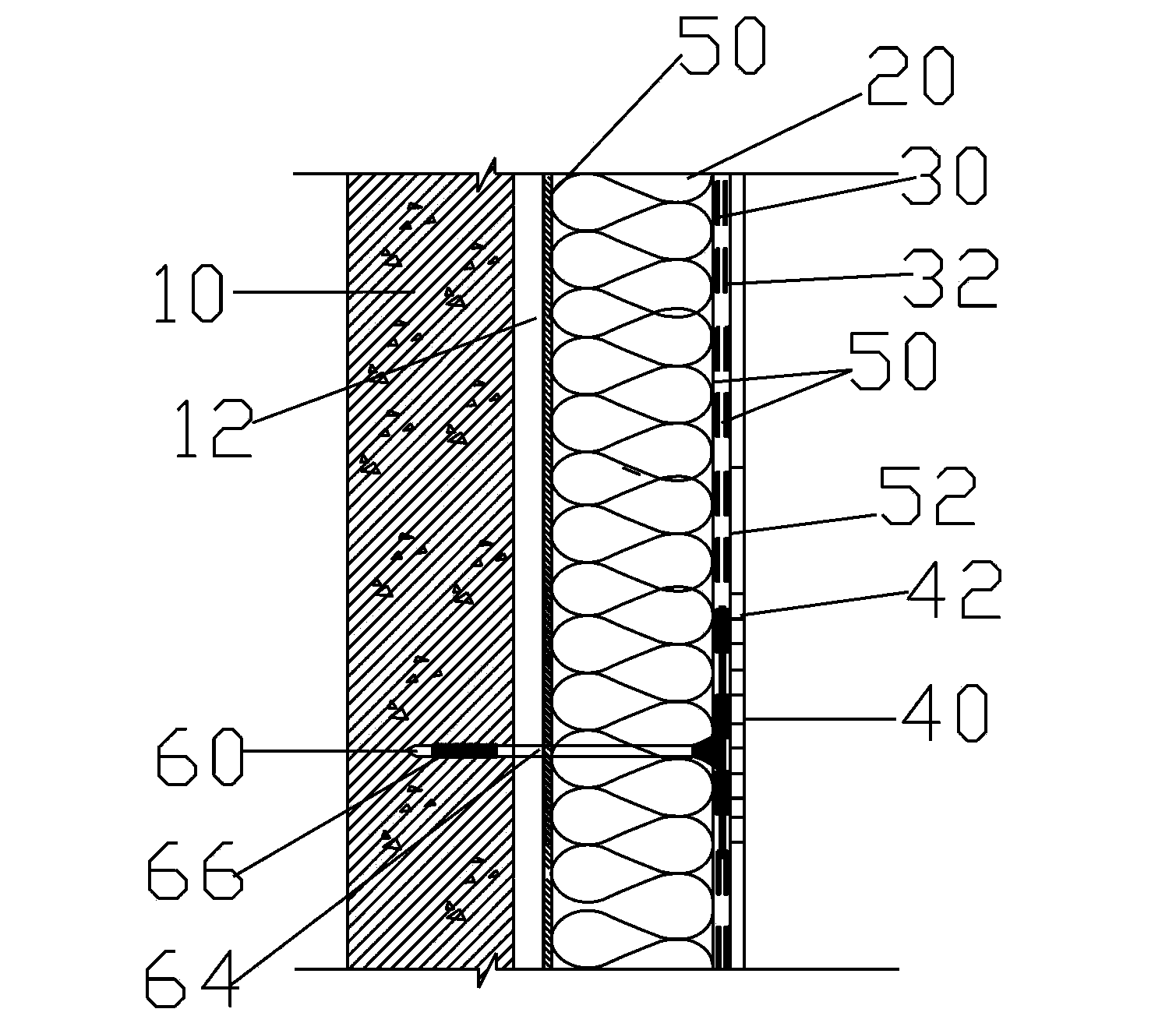 Outer wall system with insulation structure and manufacturing method thereof