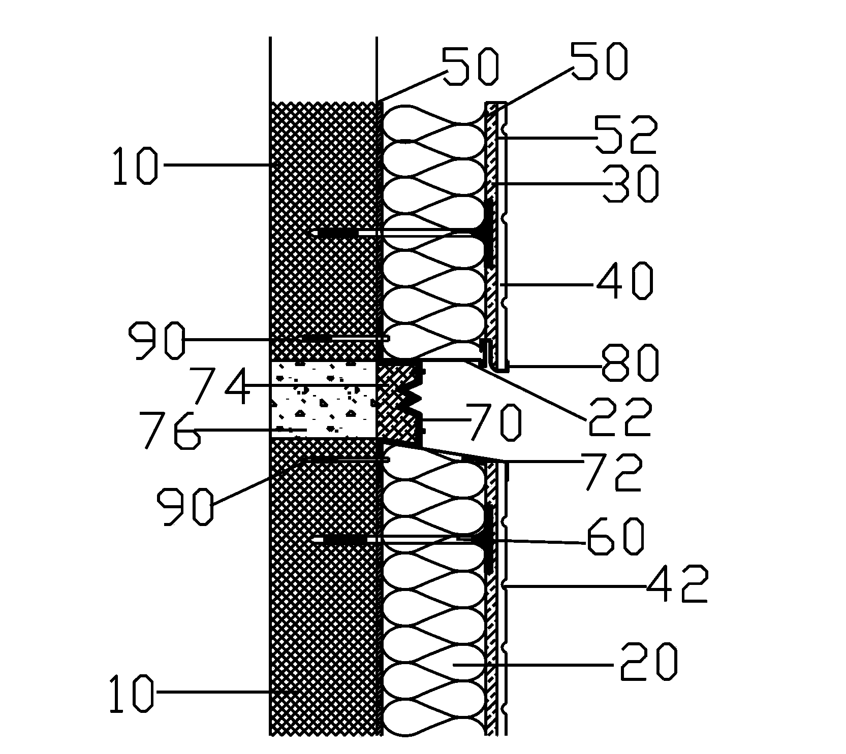 Outer wall system with insulation structure and manufacturing method thereof