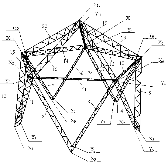 Regularly-triangular combined surface same-unit space truss structure
