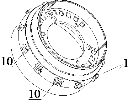 Double-color injection molding knob cover, injection molding die and injection molding technology thereof