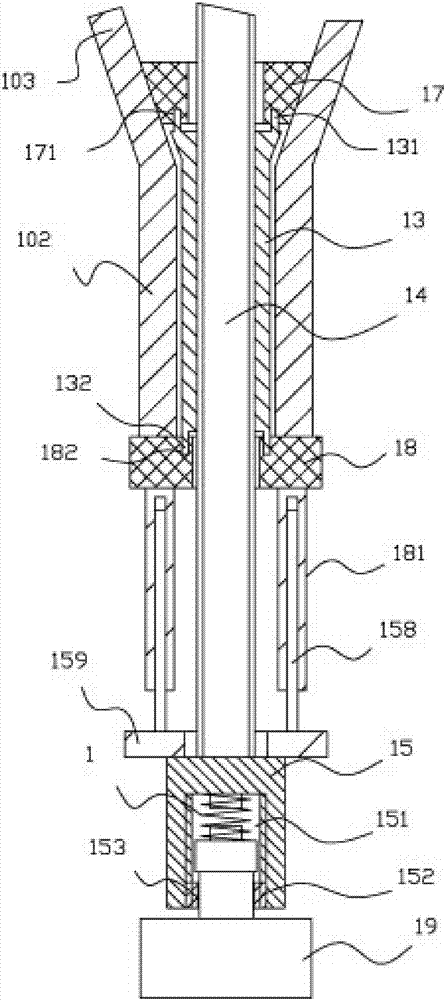 Length-adjustable axillary crutch convenient for adjustment and for medical rehabilitation