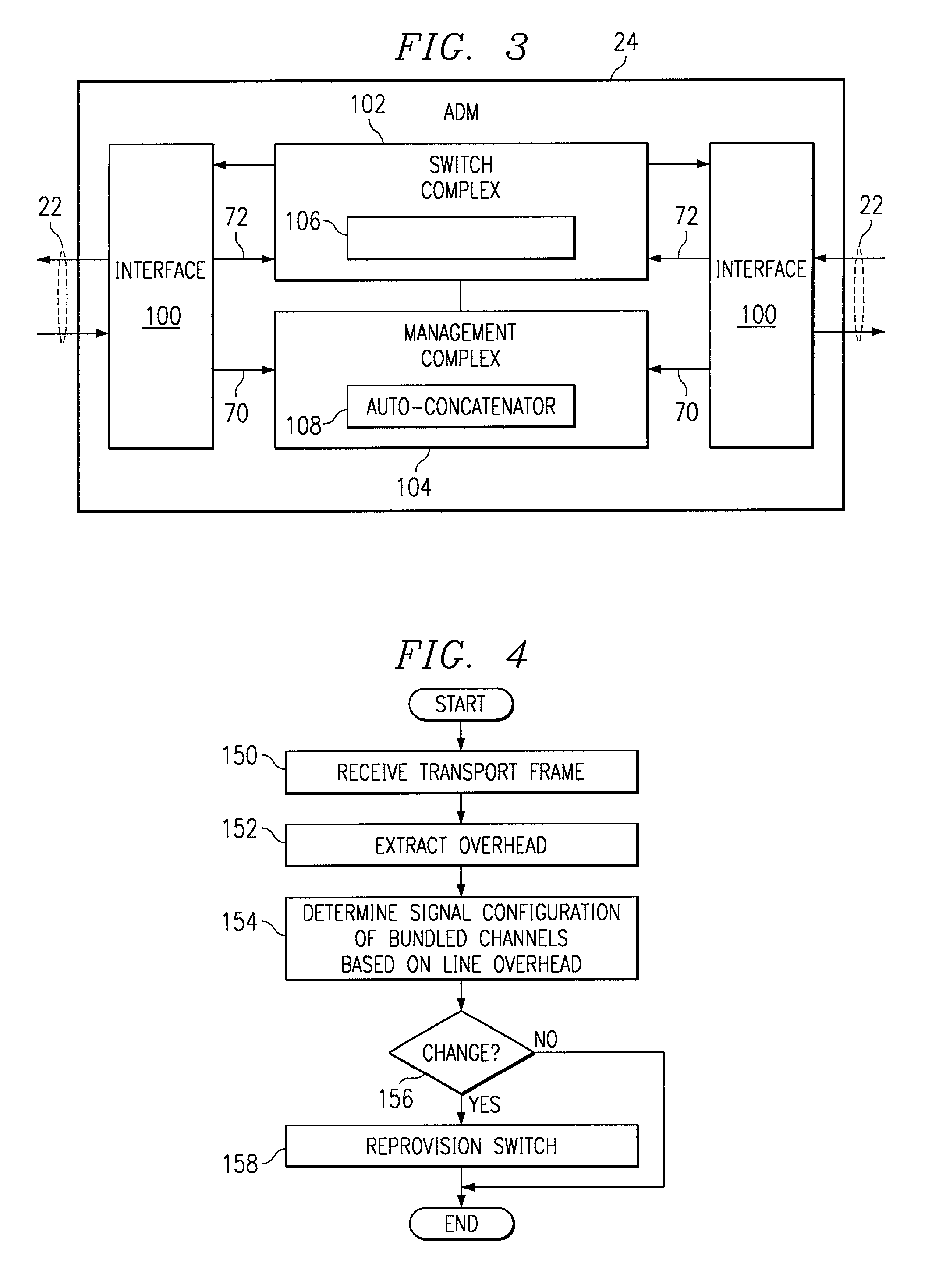 Method and system for automatic concatenation detection of synchronous optical network (SONET) channels