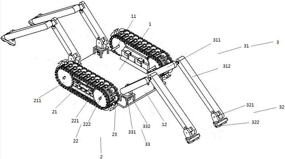 Crawler belt multi-legged mixed type wall-climbing robot device