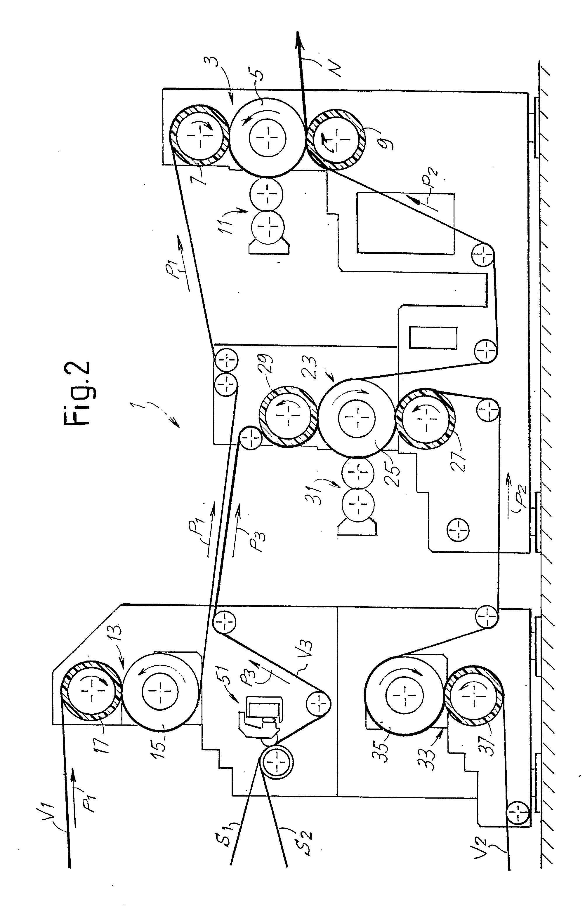 Multi-ply paper product or the like, method for the production thereof and relative system