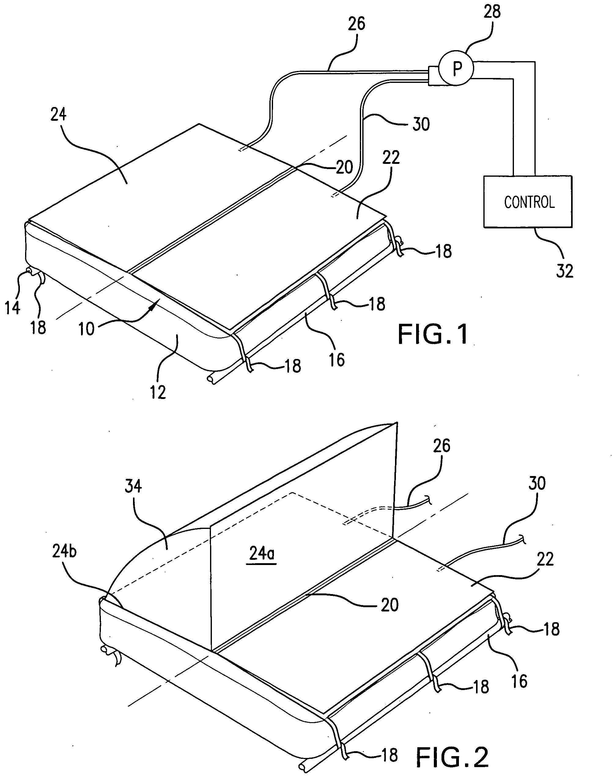 Inflatable air mattress for rotating patients