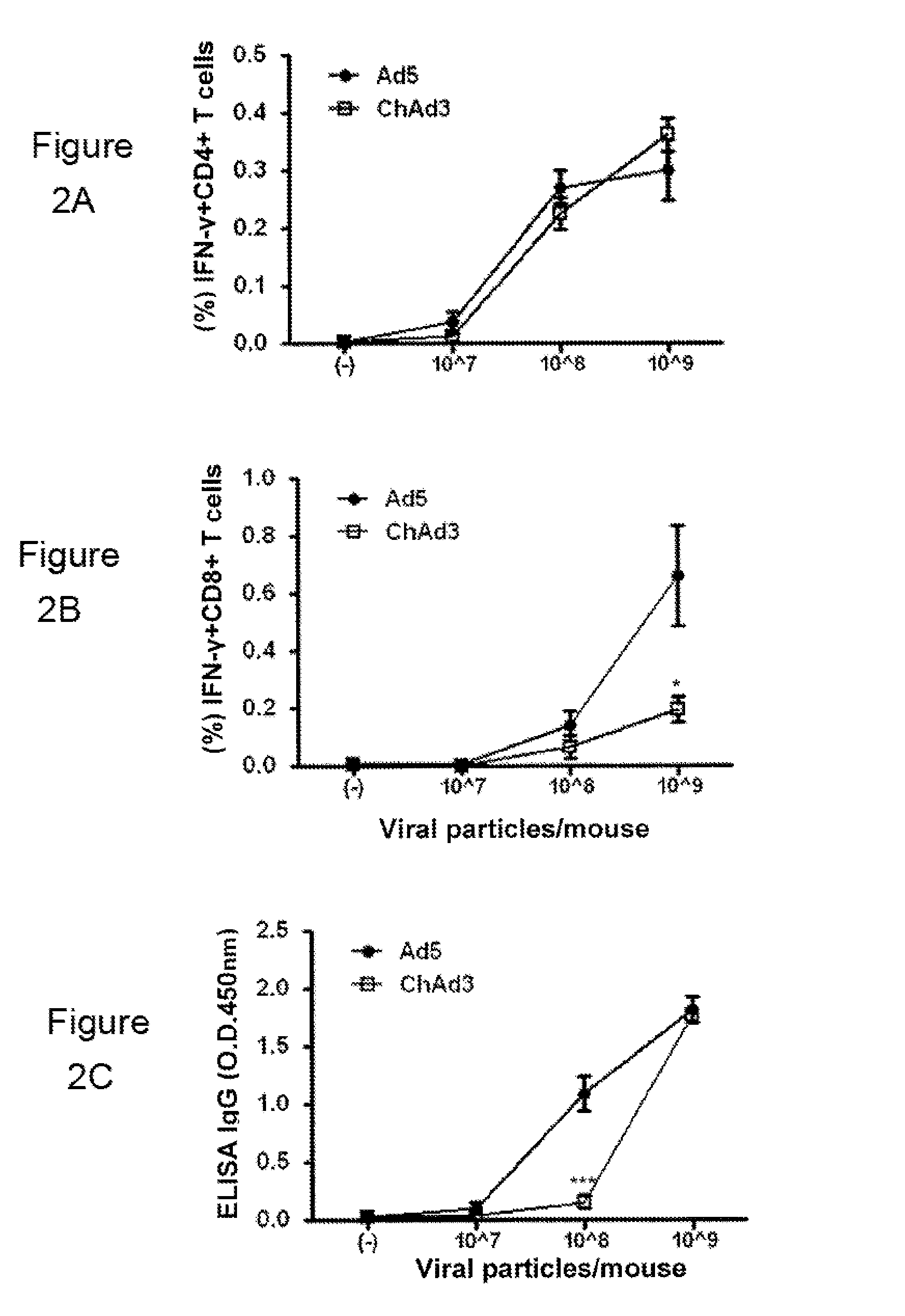 Methods for the induction of ebola virus-specific immune responses comprising administering a replication-defective chimpanzee adenovirus vector expressing the ebola virus glycoprotein
