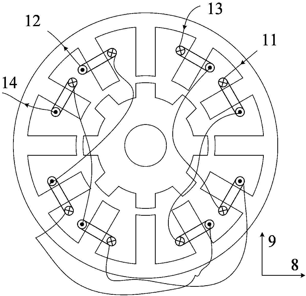 Hybrid magnetic bearing switched reluctance motor and control method thereof