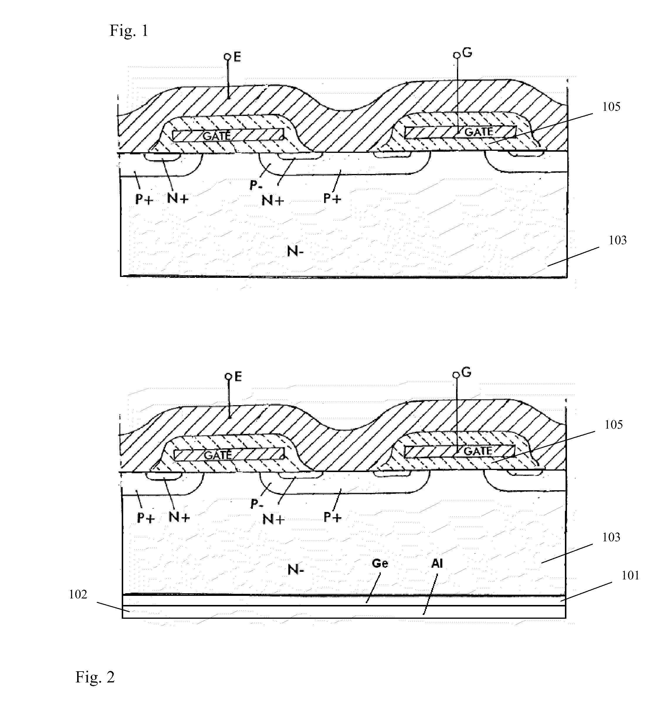 Insulated Gate Bipolar Transistor (IGBT) Collector Formed with Ge/A1 and Production Method