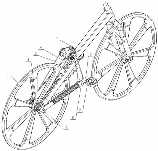 Up-and-down reciprocating type bicycle and rickshaw transmission mechanism