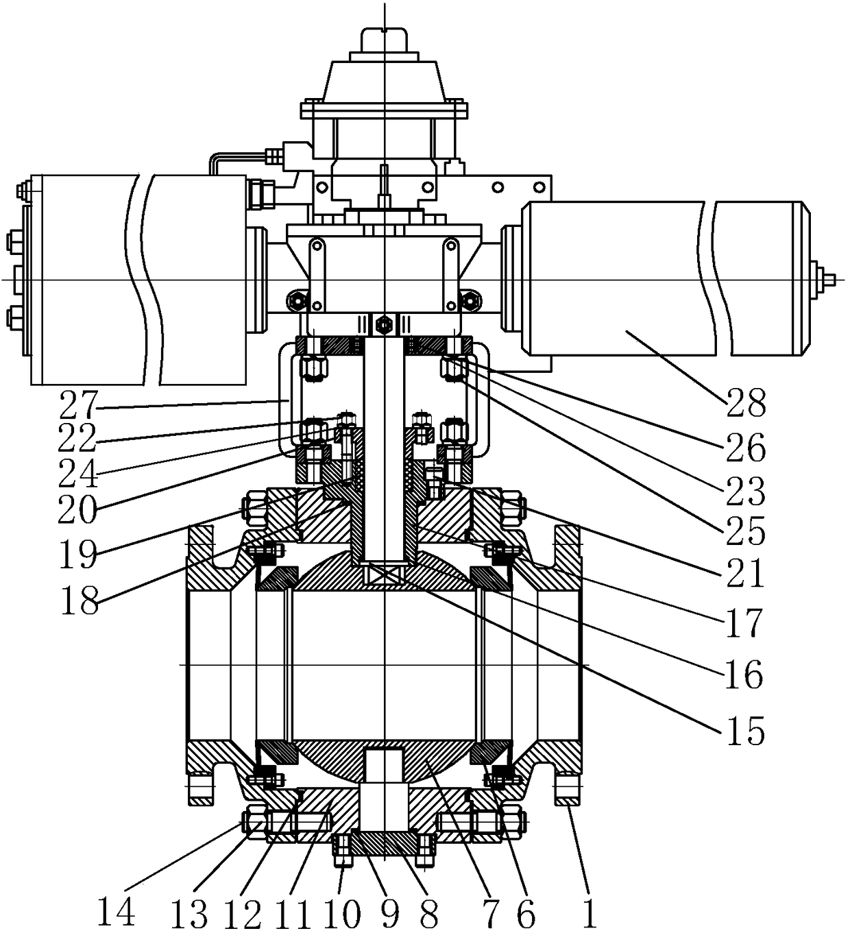 Ultralow-temperature fixed ball valve