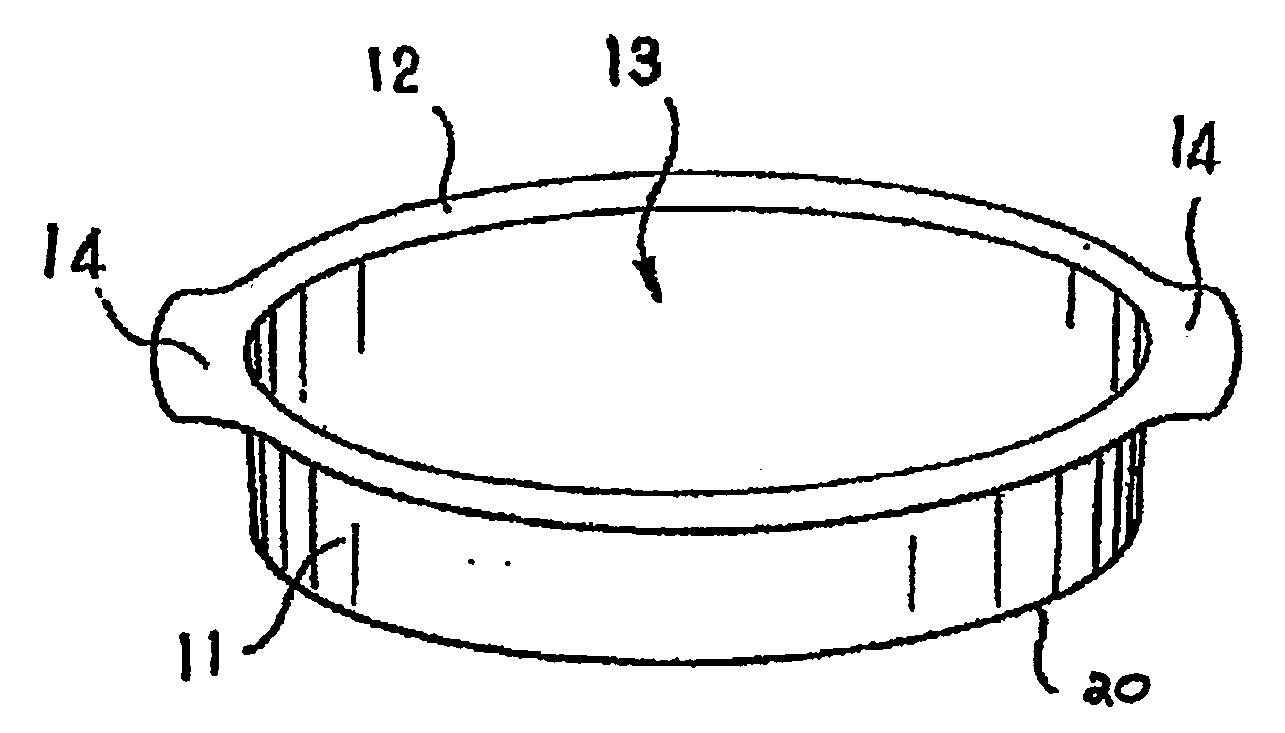 Flexible mold with grasping handles