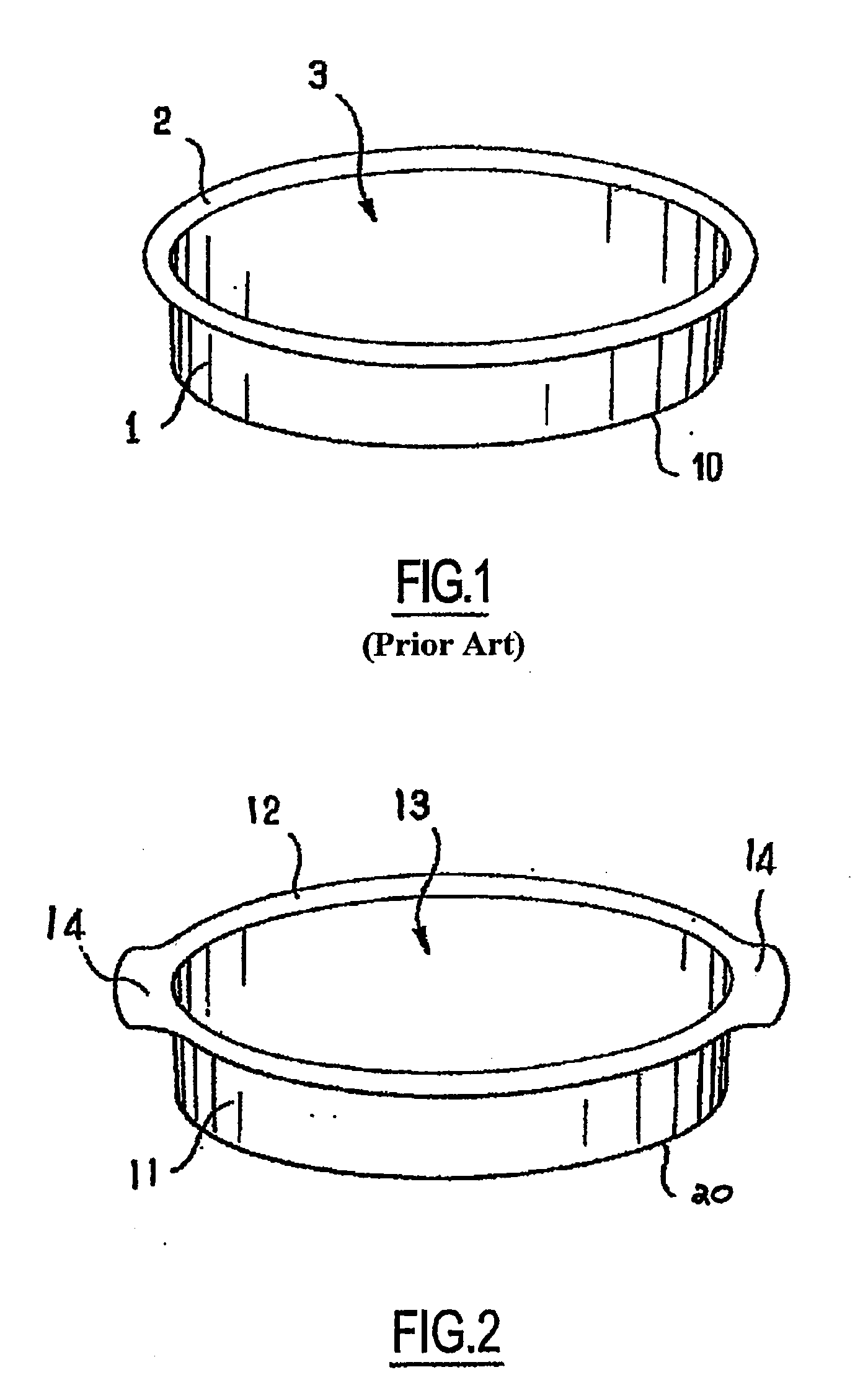 Flexible mold with grasping handles