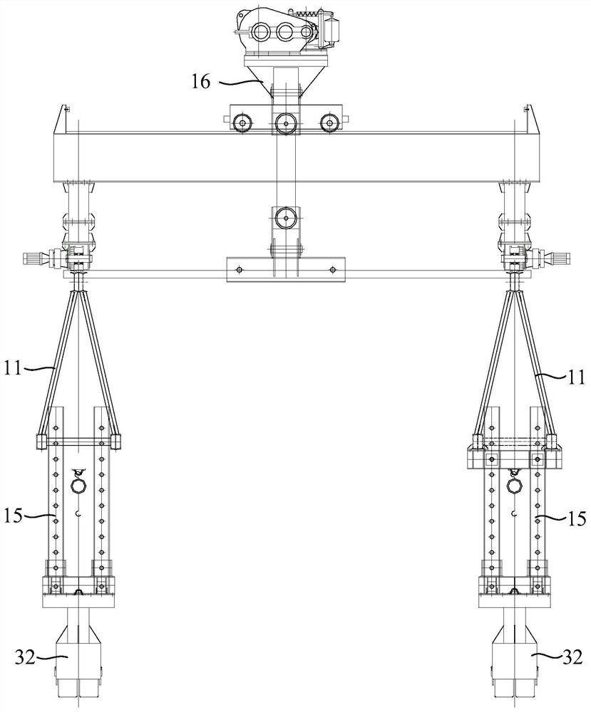 Bridge erecting machine transition system and bridge erecting machine transition method