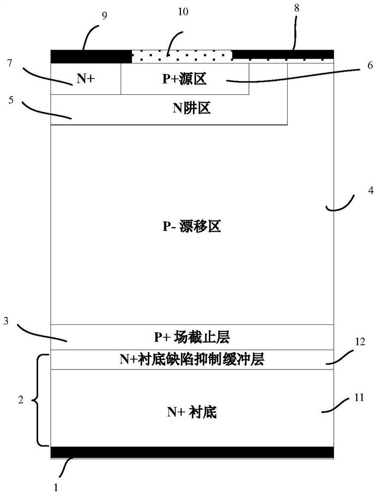 A silicon carbide insulated gate bipolar transistor