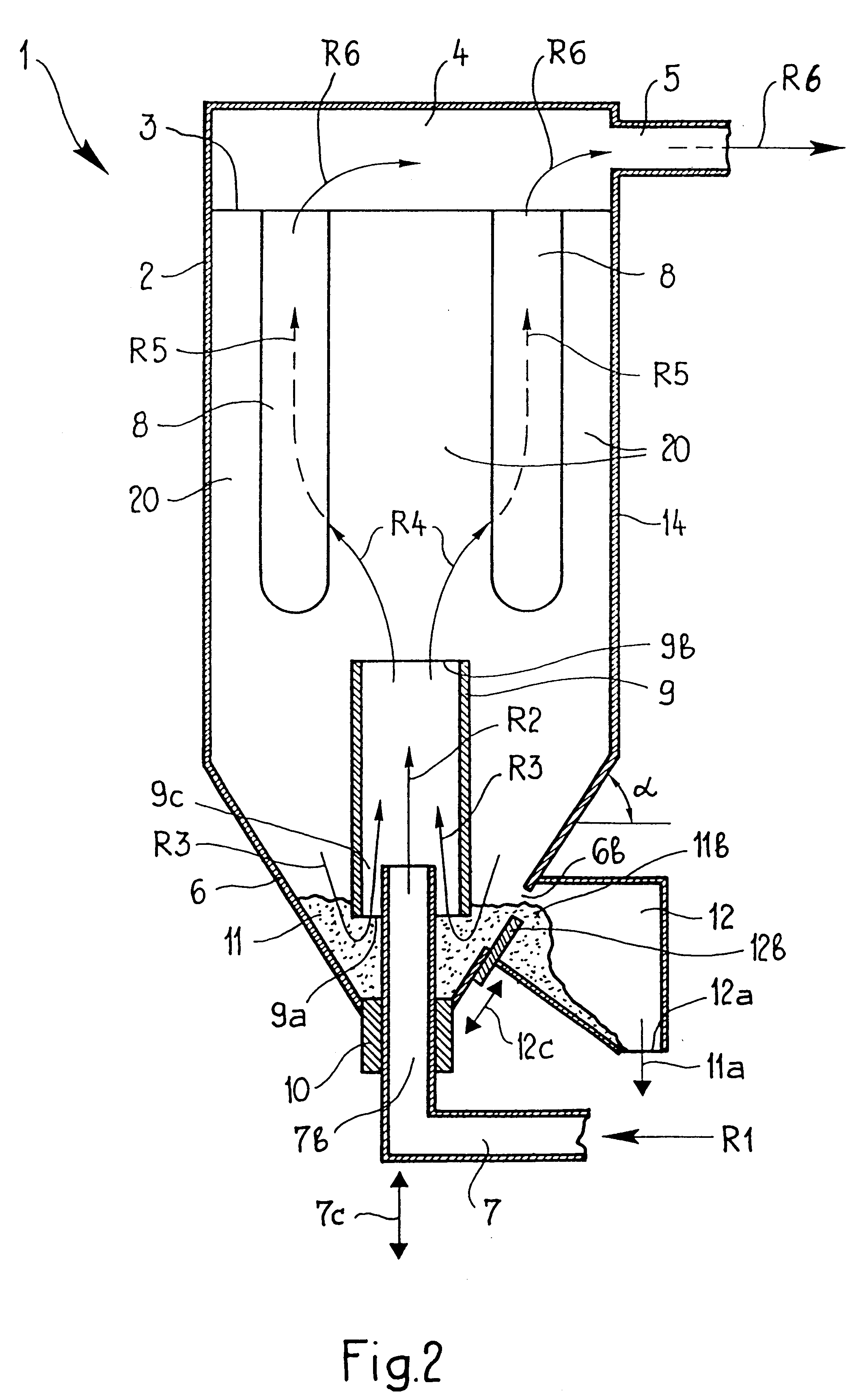 Device and process for adsorption or chemisorption of gaseous constituents from a gas flow