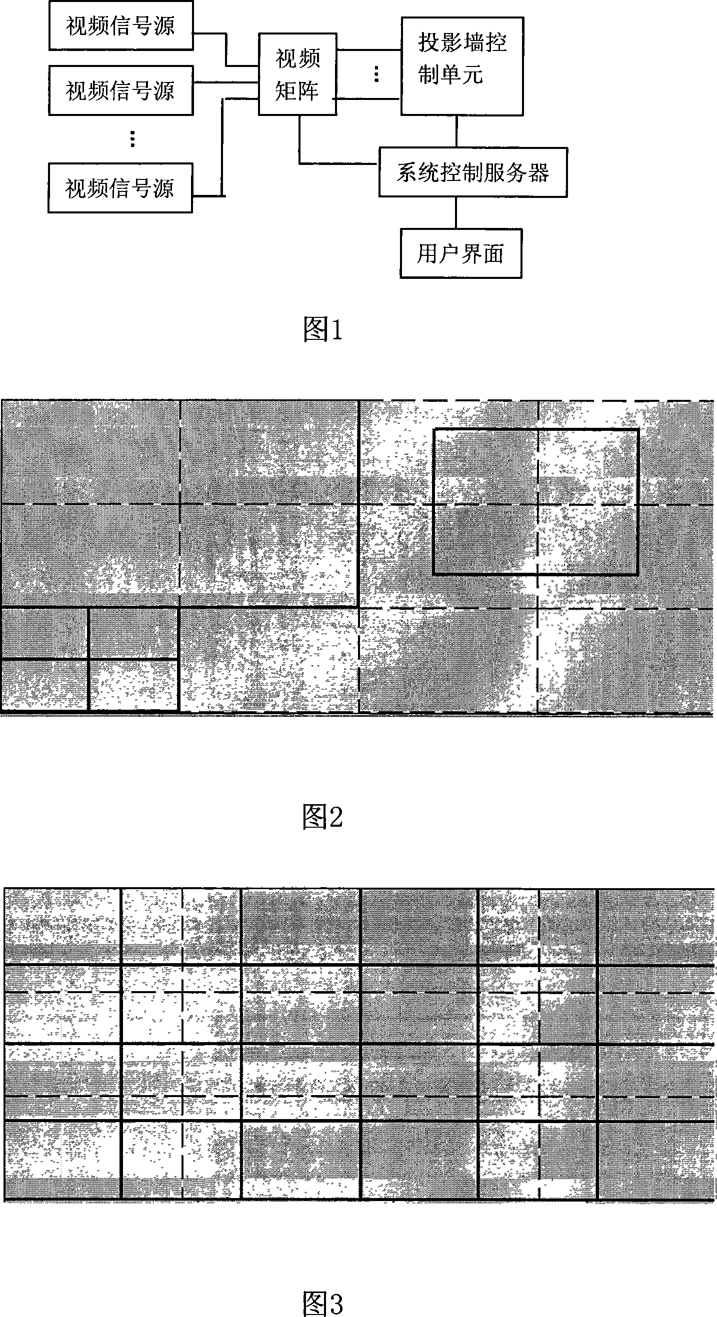 Projection wall window regulation method for large screen monitoring system