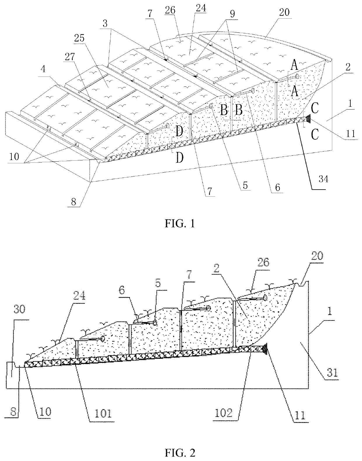 Three-dimensional drainage device suitable for loose filling slope and methods for constructing three-dimensional drainage device