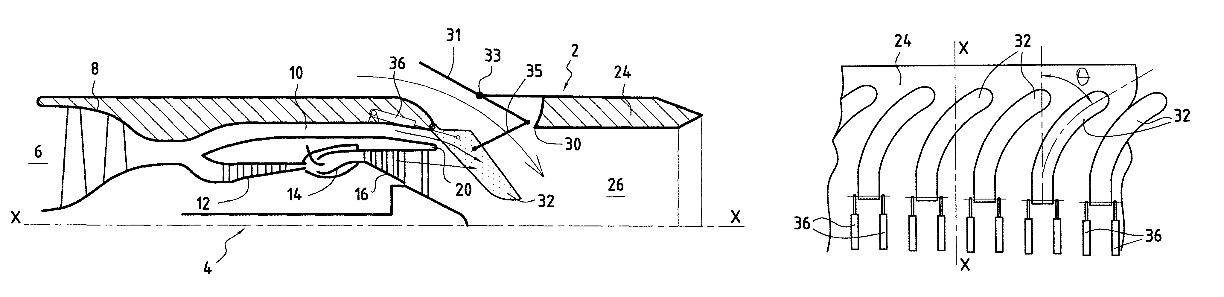 Core exhaust mixer, having a variable area, for turbo-fan jet engines of supersonic aircraft