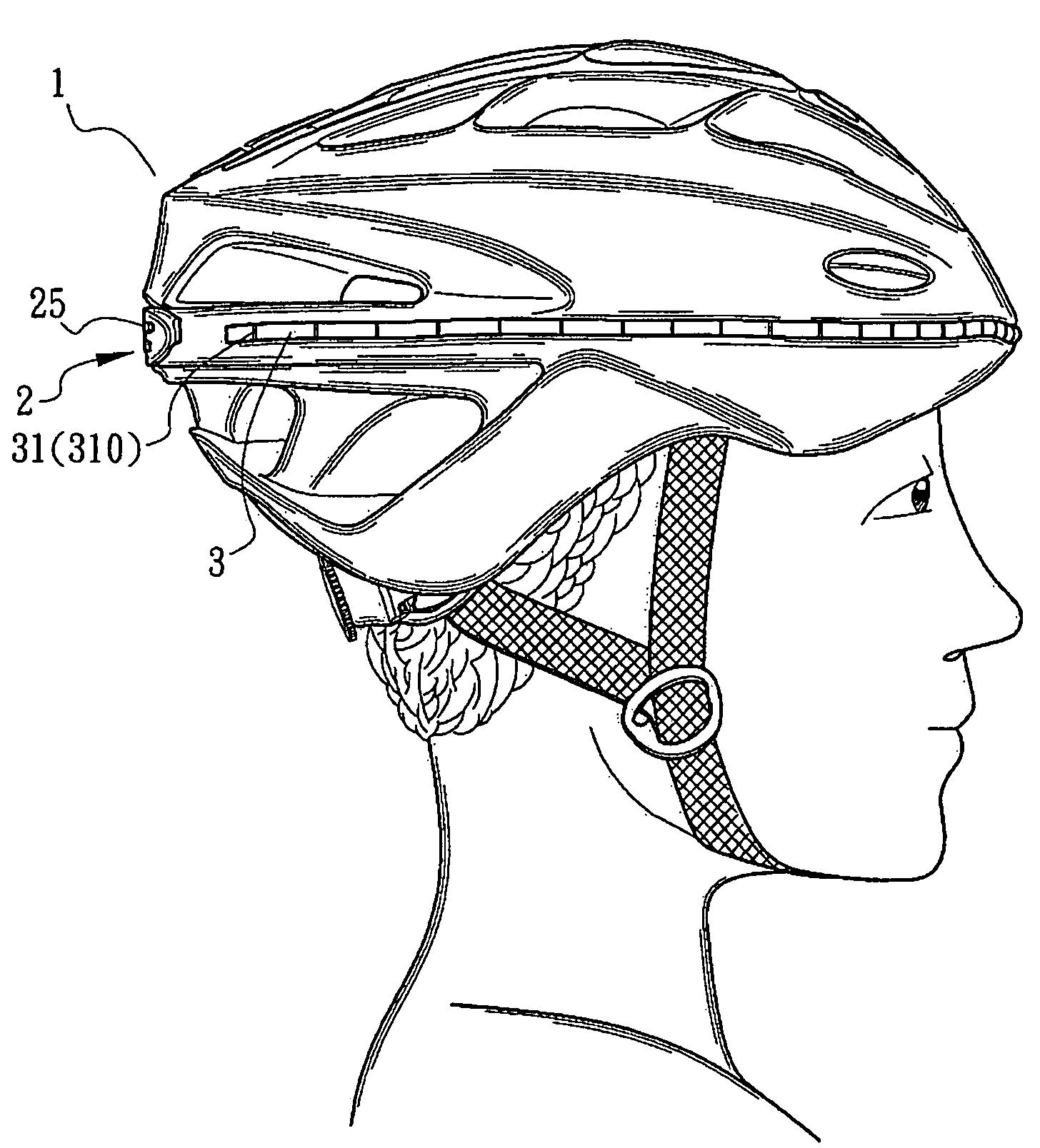 Light-emitting warning device of a safety helmet